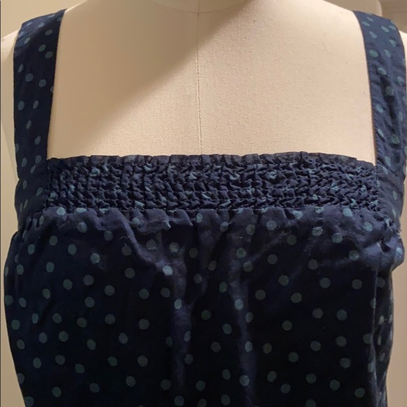 American Eagle Polka Dot Smock Tie Back Top - Picture 2 of 12